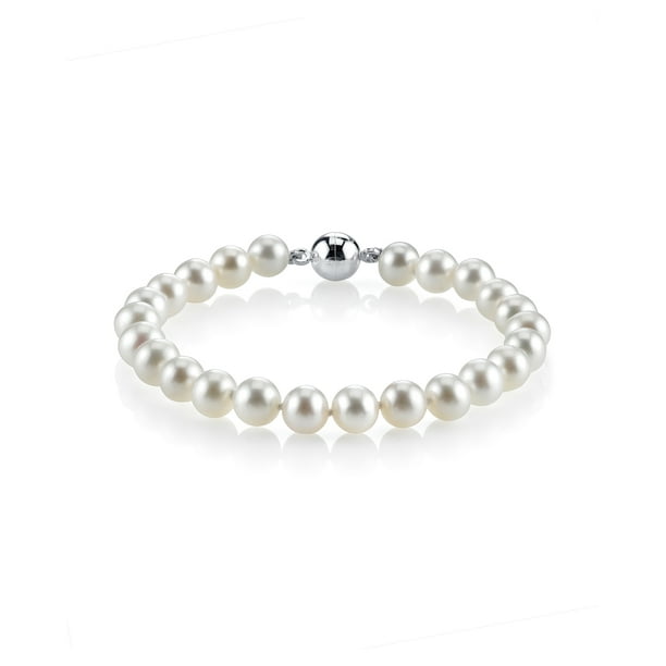 AAA Quality Freshwater Cultured Pearl Bracelet in Drop White